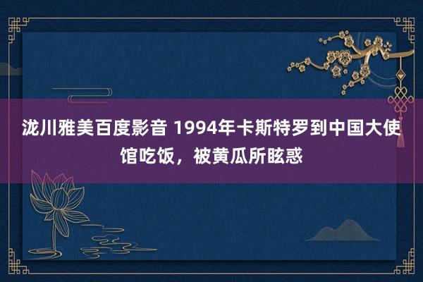 泷川雅美百度影音 1994年卡斯特罗到中国大使馆吃饭，被黄瓜所眩惑