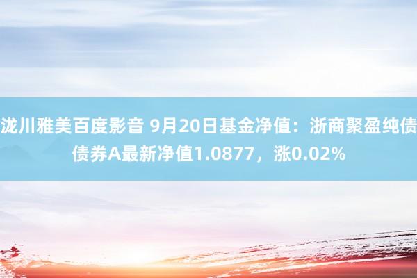 泷川雅美百度影音 9月20日基金净值：浙商聚盈纯债债券A最新净值1.0877，涨0.02%