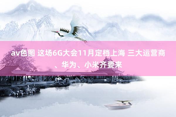 av色图 这场6G大会11月定档上海 三大运营商、华为、小米齐要来